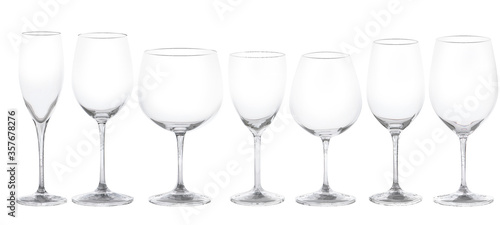 Set of glasses for wine. 3d Illustration. Isolated on a white background