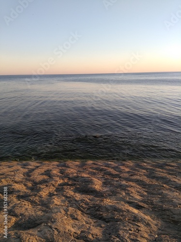 sunrise or sunset on the beach  ocean.