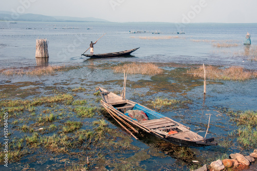 Photography chilika lake and fishing boat