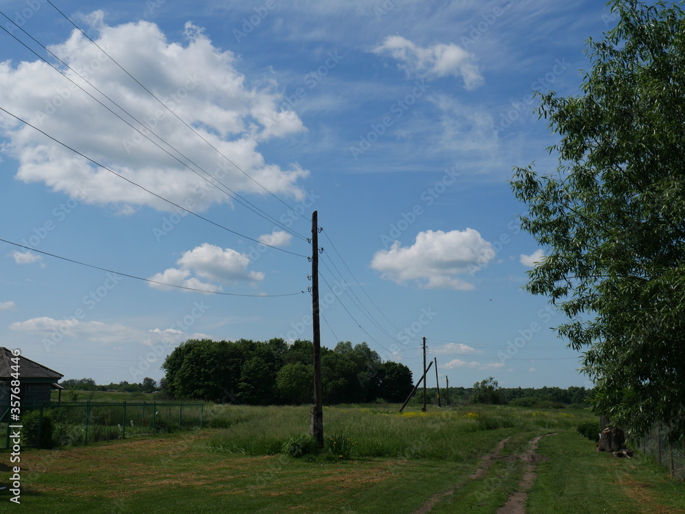 Obraz premium power lines in the countryside