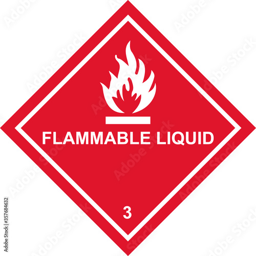 Flammable Liquids Warning Sign, warning symbol, stock photo 