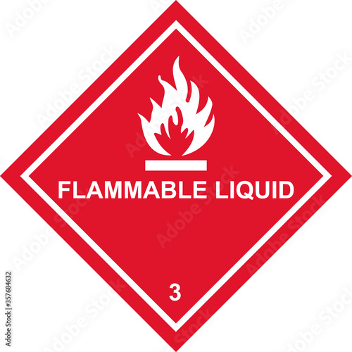 Flammable Liquids Warning Sign, warning symbol, stock photo	