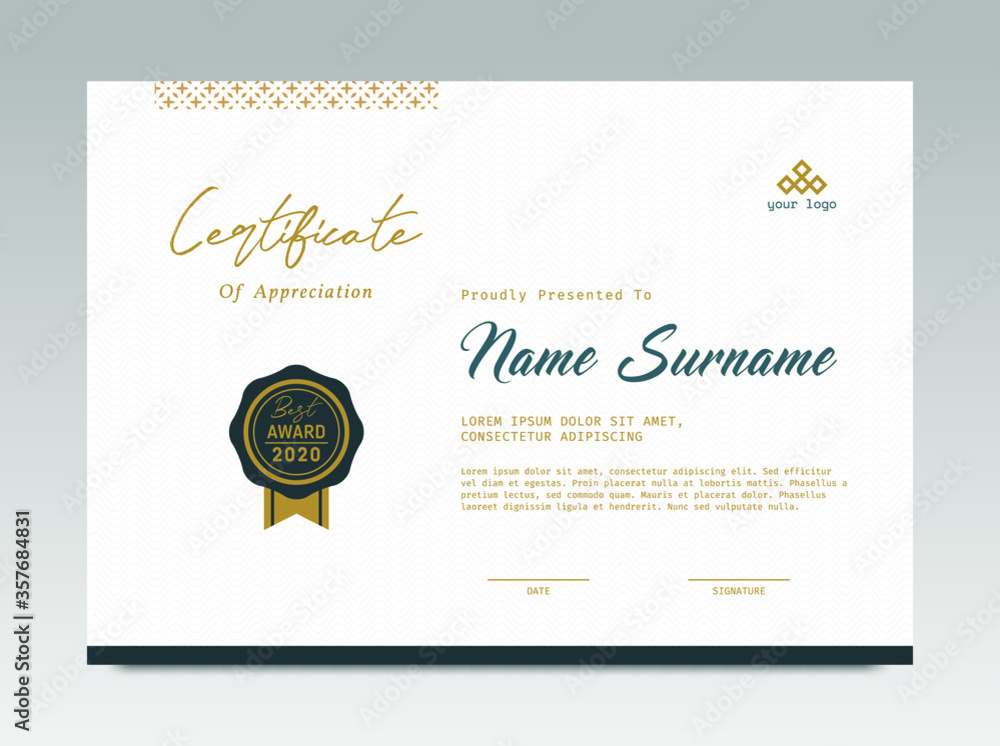 Certificate template awards diploma background vector modern design simple elegant and luxurious elegant. layout horizontal in A4 size Certificate template awards diploma background vector modern design simple elegant and luxurious elegant. layout horizontal in A4 size