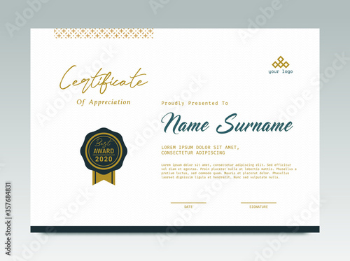 Certificate template awards diploma background vector modern design simple elegant and luxurious elegant. layout horizontal in A4 size