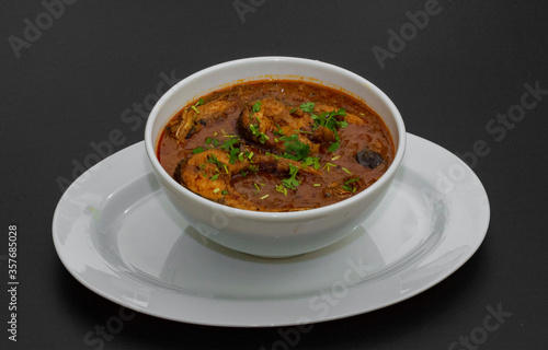 Spicy Mouth Watering Indian Traditional Fish Curry in a Bowl