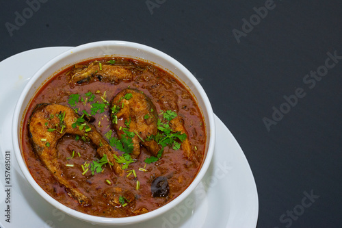 Spicy Mouth Watering Indian Traditional Fish Curry in a Bowl