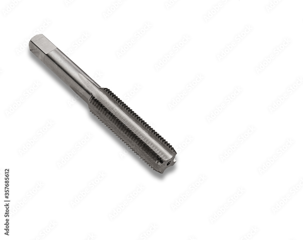 Detail of a tool on white background. Copy space. Detail of a tool on white background. Copy space.