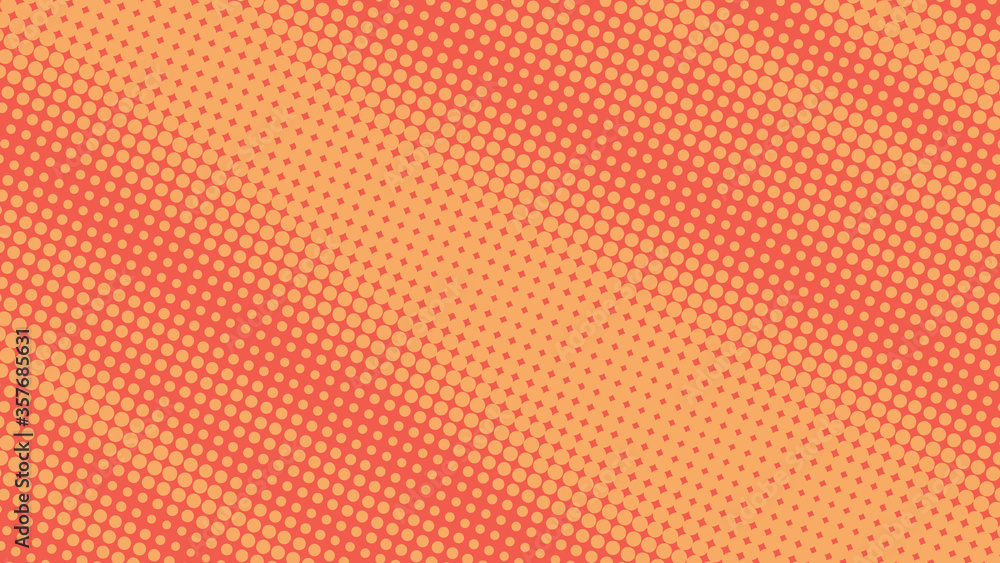 Obraz premium Bright orange pop art background in retro comic style with halftone dots design