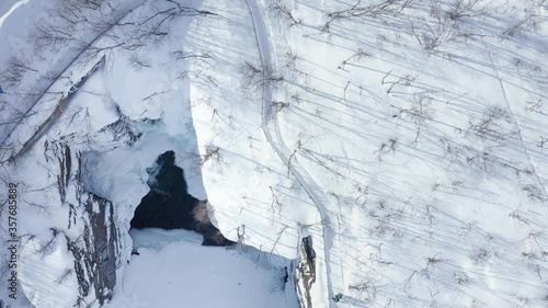 King's Trail aerial shot. Abisko National Park in Swedish Lapland.