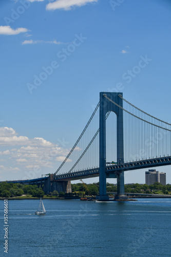 Verrazzano Narrows Bridge From the Staten Island Side, facing Brooklyn in NYC