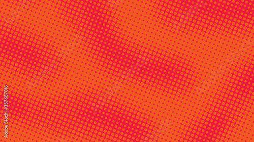 Bright red and magenta pop art background with halftone dots in retro comic style  vector illustration backdrop template for your design