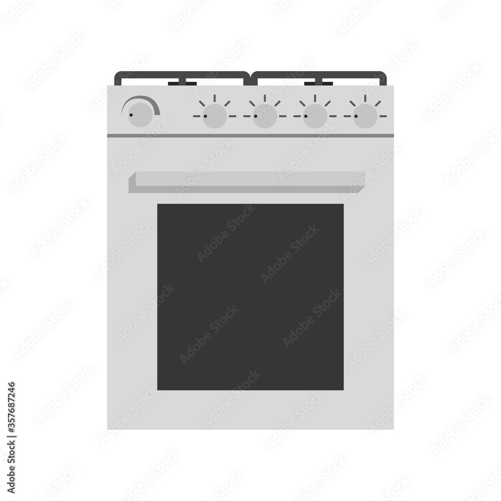White gas stove with oven in nflat style White gas stove with oven in nflat style