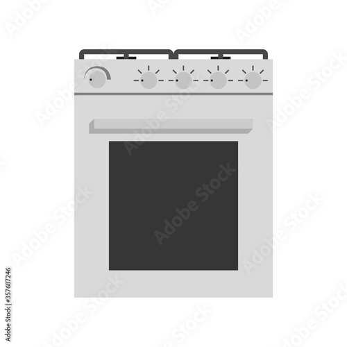 White gas stove with oven in nflat style