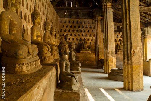 Buddha statues in Wat Sisaket, Vientiane, Laos photo