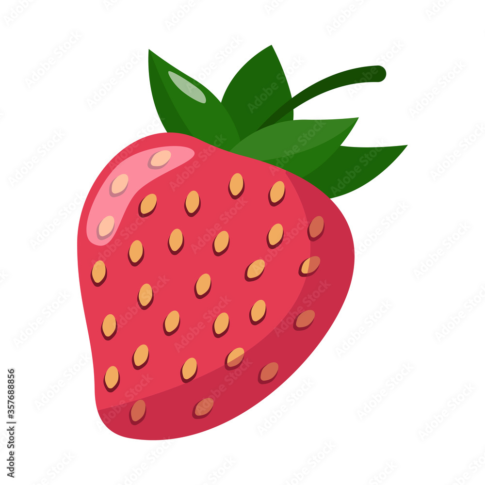 Strawberry isolated on white background. Strawberry flat icon. Strawberry isolated on white background. Strawberry flat icon.