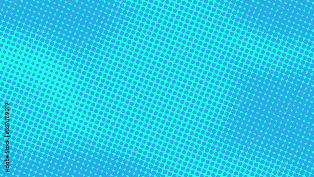 Bright blue pop art background in retro comic style with halftone polka dots design Bright blue pop art background in retro comic style with halftone polka dots design