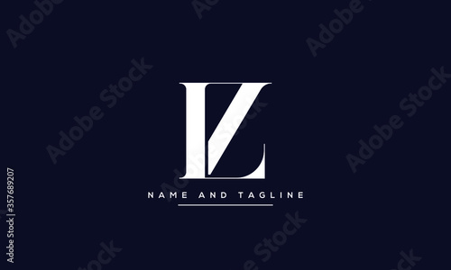alphabet letters monogram icon logo LZ or ZL