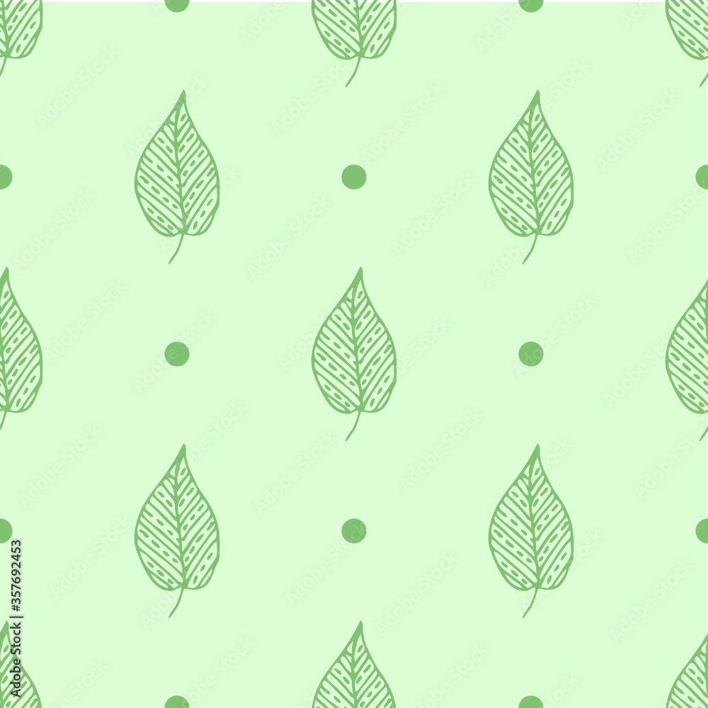 Fototapeta premium Seamless endless botanical texture pattern leaves for fabric textile or wallpaper