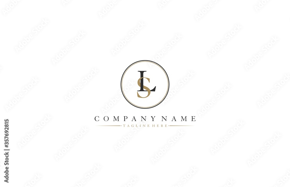 LS SL Inside Circle Shape Elegant Logo LS SL Inside Circle Shape Elegant Logo