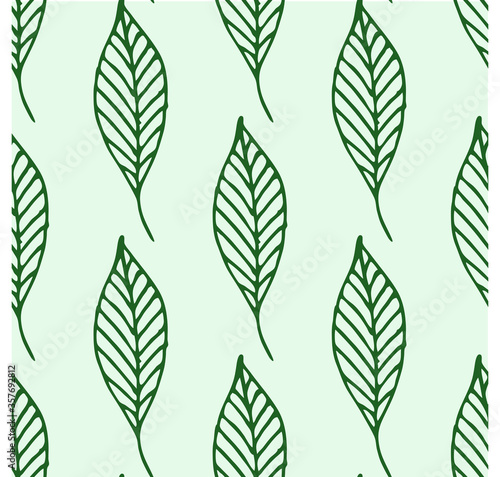 Seamless endless botanical texture pattern leaves for fabric textile or wallpaper © Valerya