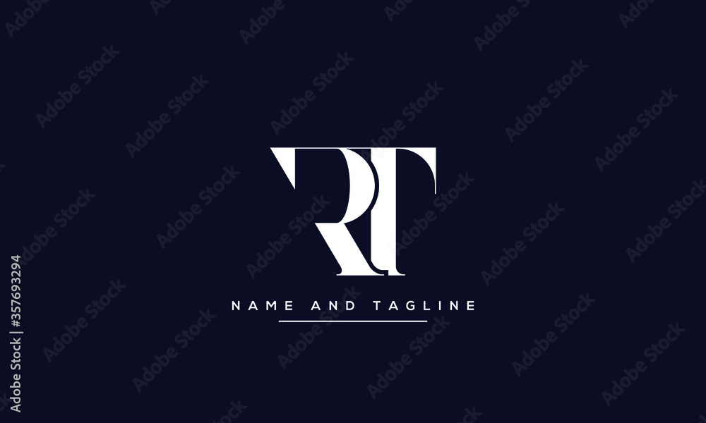 alphabet letters monogram icon logo RT or TR Stock Vector | Adobe Stock