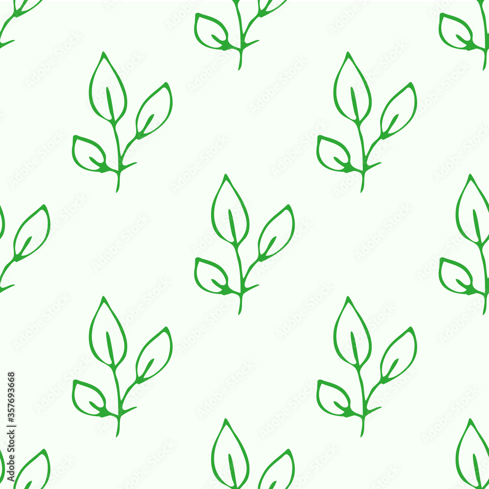 Seamless endless botanical texture pattern leaves for fabric textile or wallpaper
