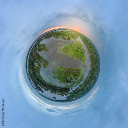 little green planet. Spherical panorama 360.