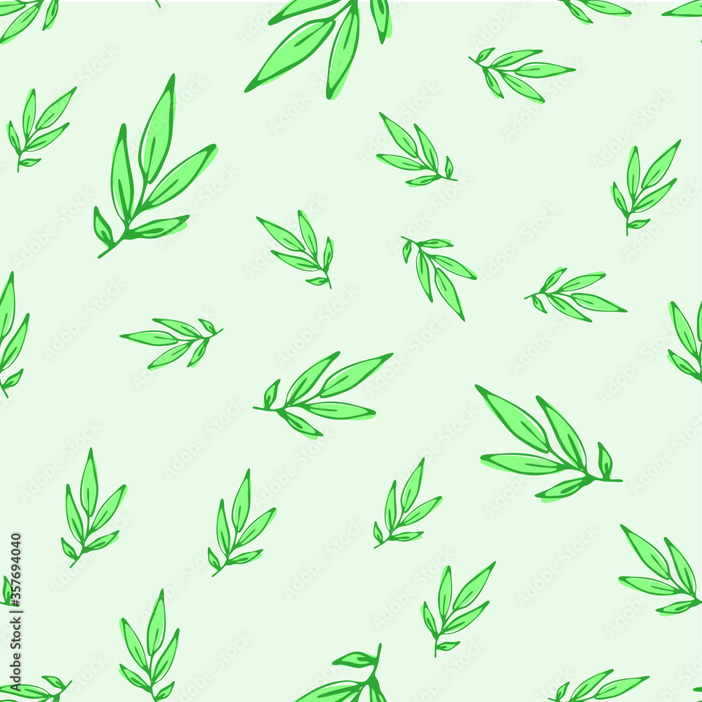Seamless endless botanical texture pattern leaves for fabric textile or wallpaper Seamless endless botanical texture pattern leaves for fabric textile or wallpaper