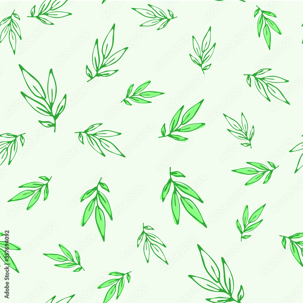 Seamless endless botanical texture pattern leaves for fabric textile or wallpaper Seamless endless botanical texture pattern leaves for fabric textile or wallpaper