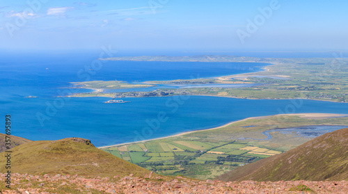 Looking North from Baurtregaum Mountain towards Fenit and Kerry Head on the Wild Atlantic Way in County Kerry, Ireland