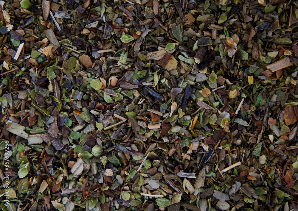 Close up view of dried oregano texture Close up view of dried oregano texture
