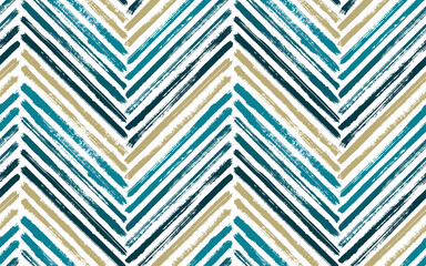 Papier peint photo Chevron patrons Chevron zigzag pinceau encre noire  © SunwArt