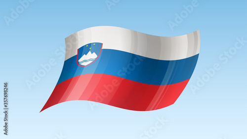 Free Download Slovenia flag state symbol isolated on background national banner. Greeting card National Independence Day of the Republic of Slovenia. Illustration banner with realistic state flag. - GFXLoad