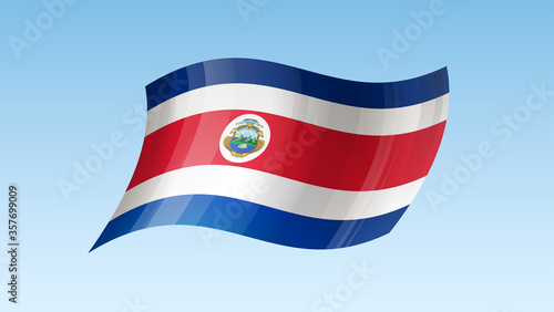 Free Download Costa Rica flag state symbol isolated on background national banner. Greeting card National Independence Day of the Republic of Costa Rica. Illustration banner with realistic state flag. - GFXLoad