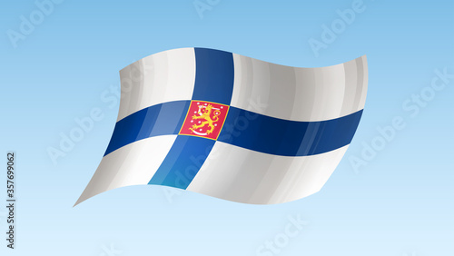 Free Download Finland flag state symbol isolated on background national banner. Greeting card National Independence Day of the Republic of Finland. Illustration banner with realistic state flag. - GFXLoad