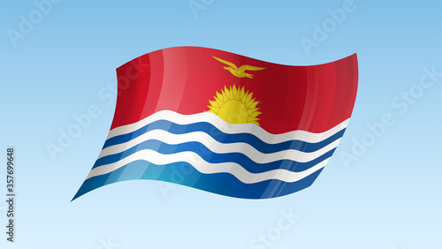 Free Download Kiribati flag state symbol isolated on background national banner. Greeting card National Independence Day of the Republic of Kiribati. Illustration banner with realistic state flag. - GFXLoad