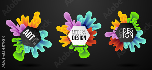 Colorful dynamic fluid design for logo, presentstion and flyers photo