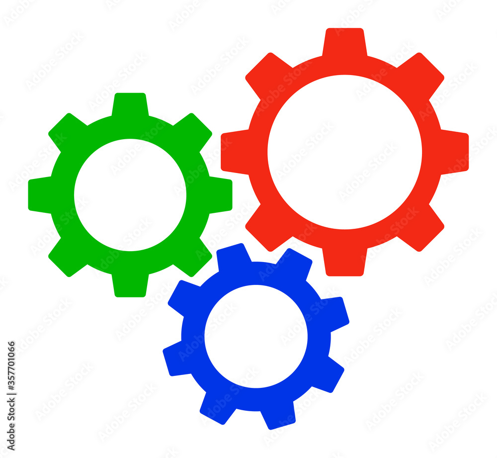 Gear Box vector illustration. A flat illustration design used for Gear Box icon, on a white background.