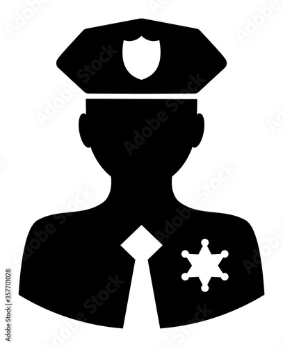 Police Patrolman vector icon. A flat illustration design used for Police Patrolman icon, on a white background.