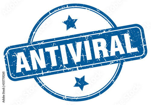 antiviral grunge stamp. antiviral round vintage stamp