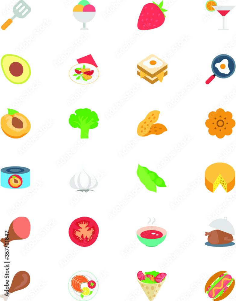Food Flat Vector Icons 4 Food Flat Vector Icons 4