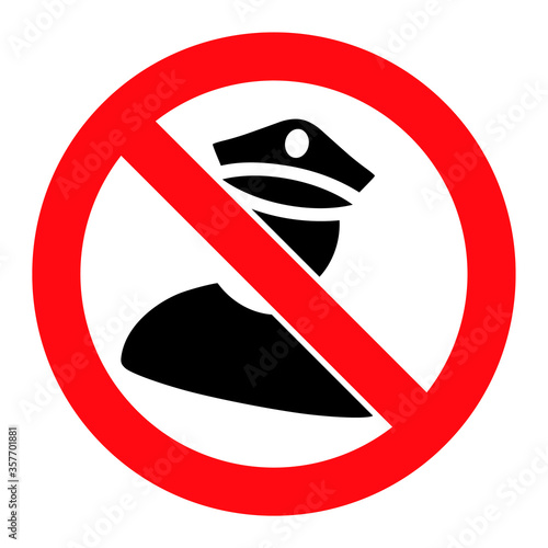 No Policeman vector illustration. A flat illustration design used for No Policeman icon, on a white background.