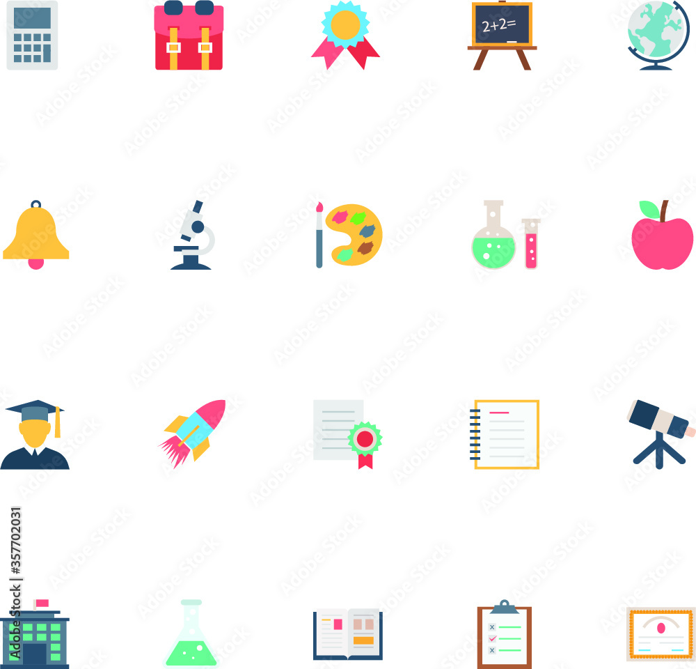 
Flat Education Vector Icons 2
