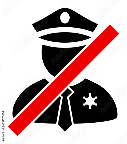 Blacklisted Police Man vector icon. A flat illustration design used for Blacklisted Police Man icon, on a white background.