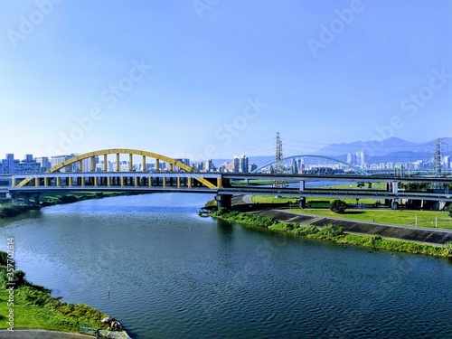 Overlook of the Keelung River in Taipei, Taiwan