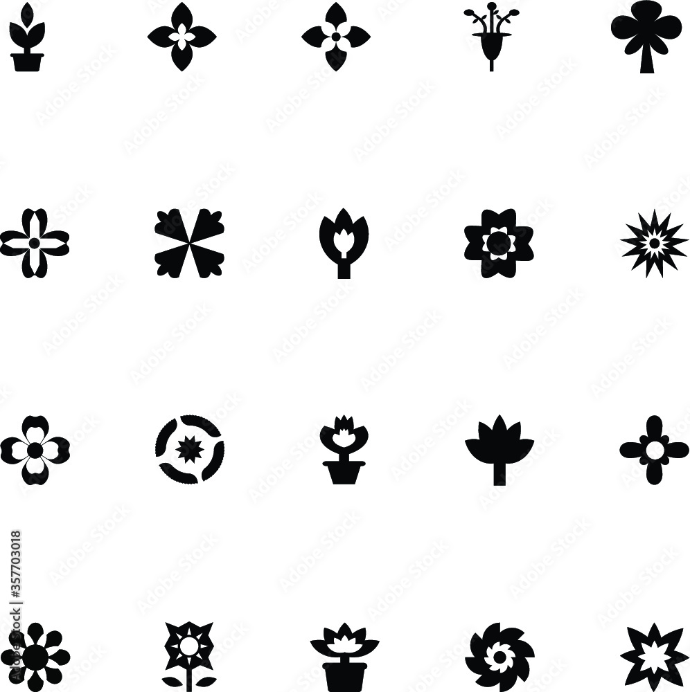 
Flowers Vector Icons 4
