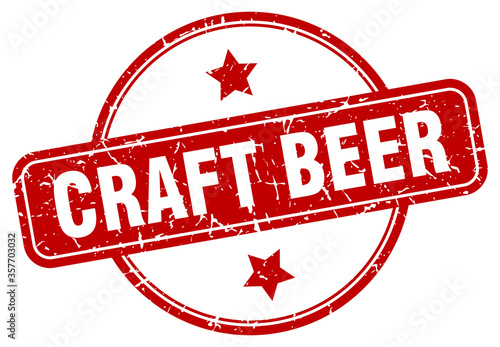 craft beer grunge stamp. craft beer round vintage stamp