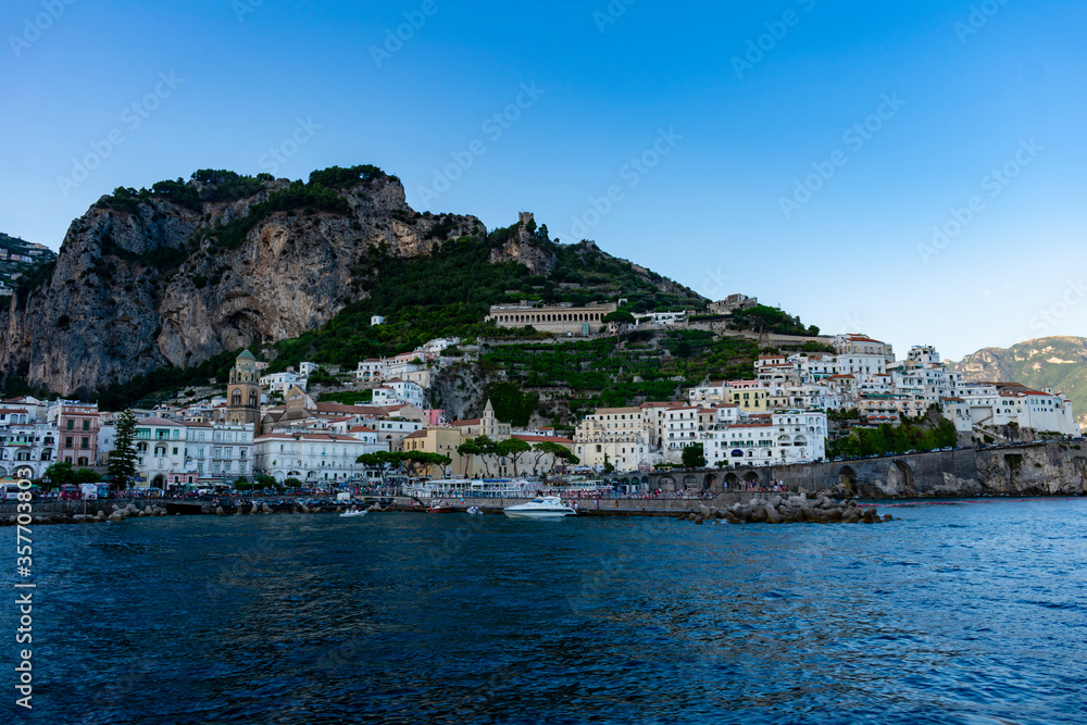Italy, Campania, Amalfi - 14 August 2019 - View of the beautiful Amalfi