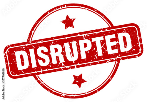 disrupted grunge stamp. disrupted round vintage stamp