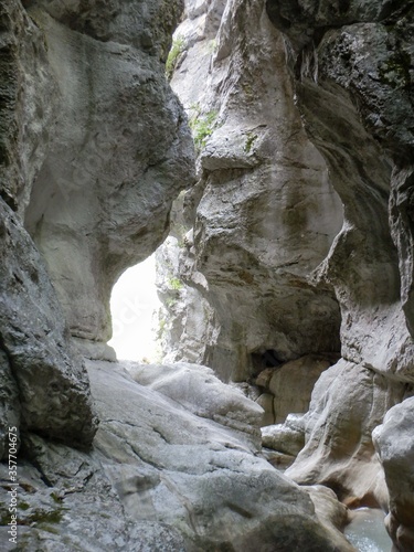 Canyoning in a canyon in the Verdon Gorges, France